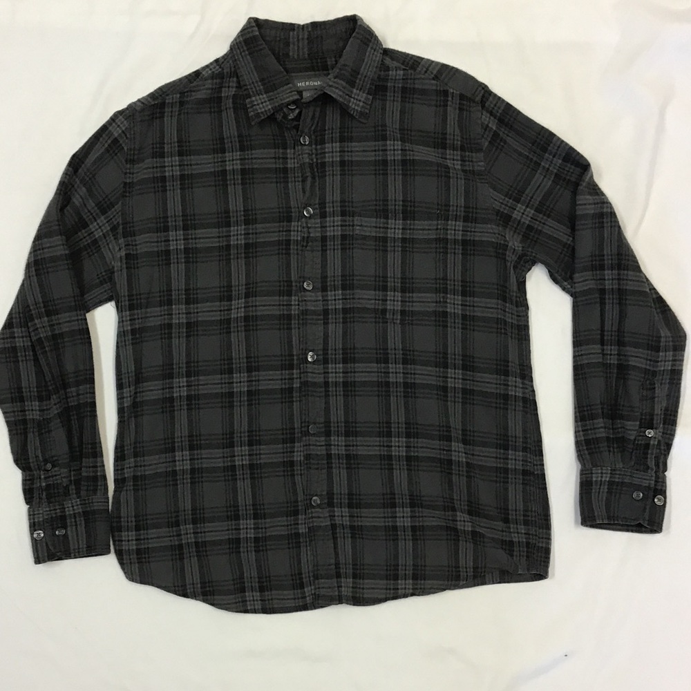Merona gray plaid button down